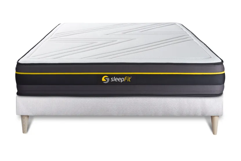 Ensemble Matelas Sommier 180x190 cm - Sommier Blanc (en kit) - Active